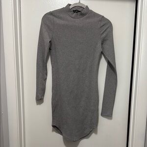 Fashion Nova Gray Sheath Mini Dress Mock Neck